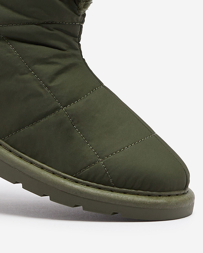 Dunkelgrüne Damenschuhe a'la Schneestiefel Amirfu- Footwear