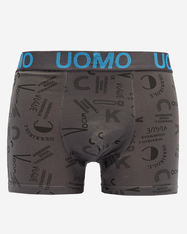 Dunkelgraue Herren-Boxershorts mit Print - Underwear