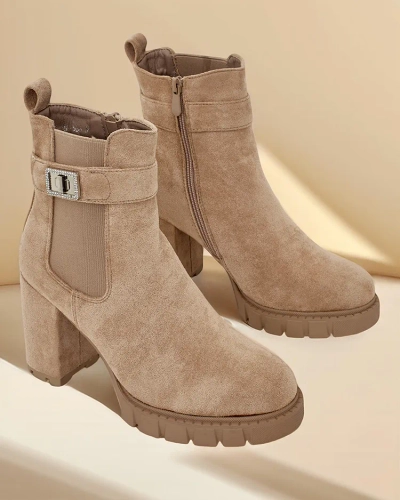 Royalfashion Damen Ankle Boots auf dem Pfosten Effo