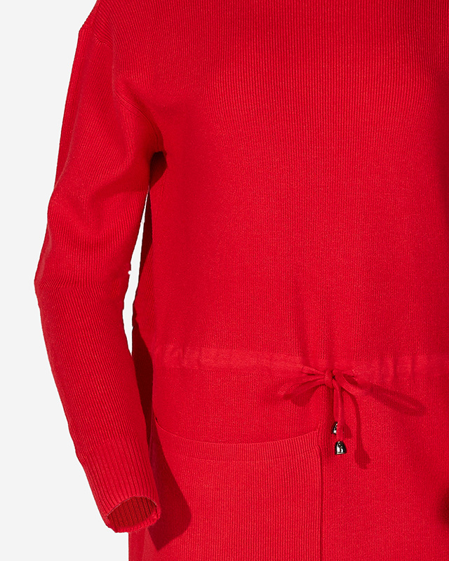 Rotes Pulloverkleid mit Rollkragen für Damen - Kleidung