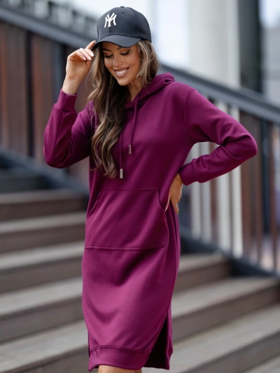 Royalfashion Viskose-Sweatkleid mit Kapuze