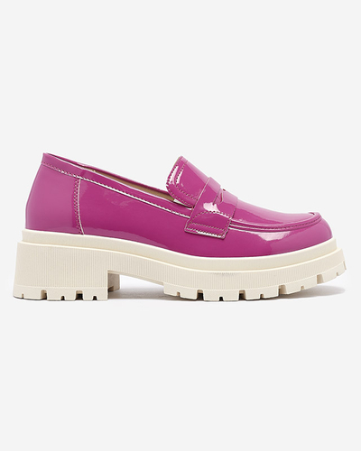 Fuchsia lackierte Mokassins für Damen Noppel - Footwear