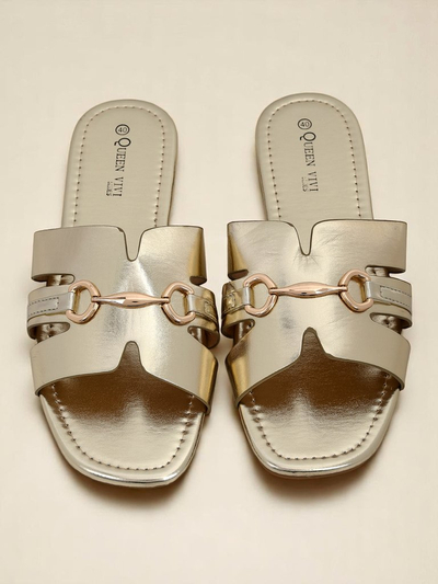 Royalfashion Damen Pantoletten mit flacher Sohle Lina