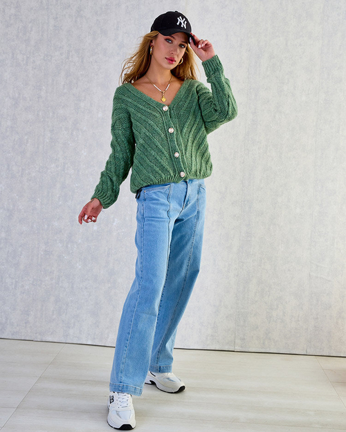 Royalfashion Жіночий трикотажний светр на ґудзиках