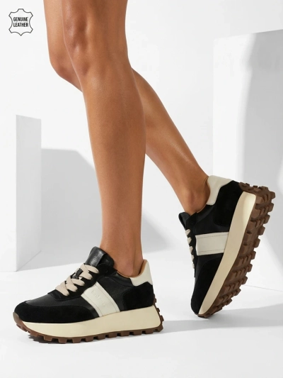 Sportliche Damen-Sneakers aus Naturleder Naterre