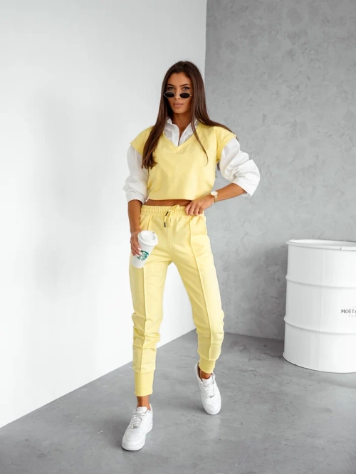 Royalfashion Жіночий повсякденний комплект з бавовни з короткими рукавами