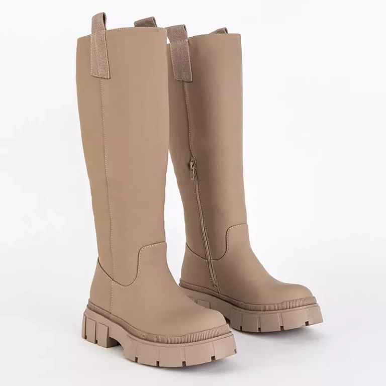 OUTLET Beige Damenstiefel bis zur Mitte der Wade Oledd- Footwear
