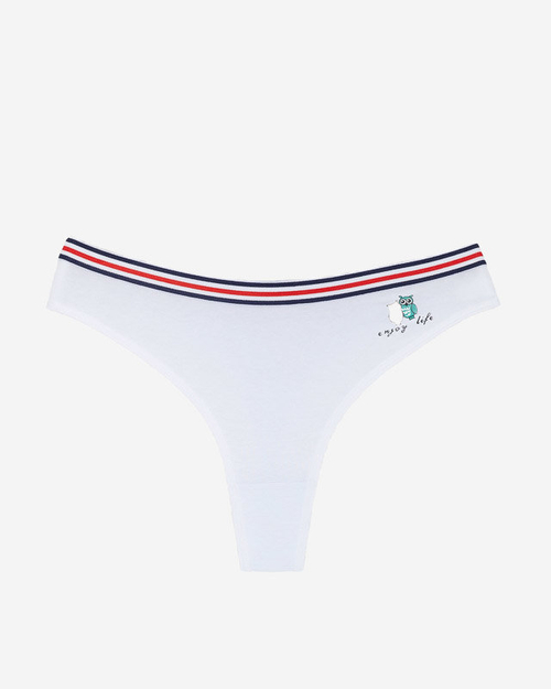 Білі жіночі трусики з принтом