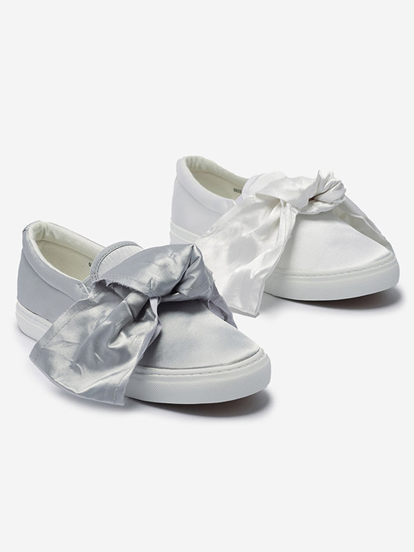 Weiße Damen-Slipper mit Schleife Erous- Footwear