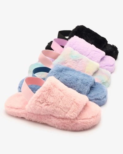 Royalfashion Rosa Damen-Pelzpantoffeln Nabres