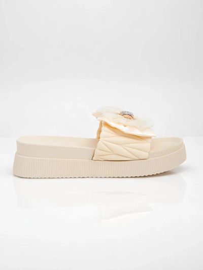 Royalfashion Damen Plateau Pantoletten mit Schleife Sento Pace