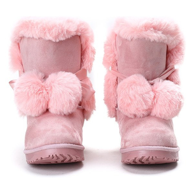 Pink Bobo Schneeschuhe mit Pompons - Schuhe