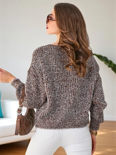 Royalfashion Damenpullover mit schimmerndem Faden