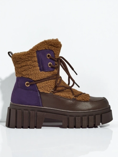 Damen Worker Boots mit Fell Cindora