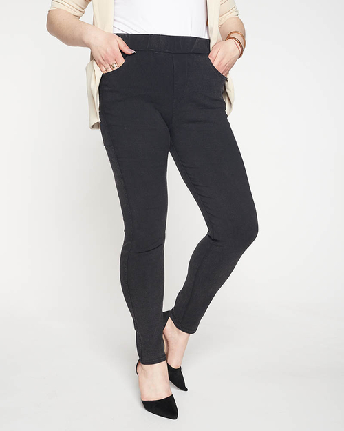 Schwarze Röhrenstrumpfhose mit hohem Bund für Damen PLUS SIZE - Kleidung