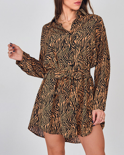 Royalfashion Damen-Minikleid mit Zebramuster a'la