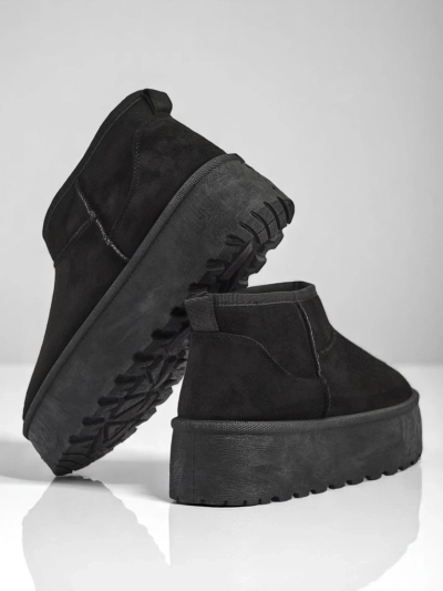 Royalfashion Damen Plateau-Schneestiefel a'la schwarz Dagodo
