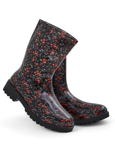 Schwarze hohe Damen-Gummistiefel mit Schnalle Alecto- Footwear