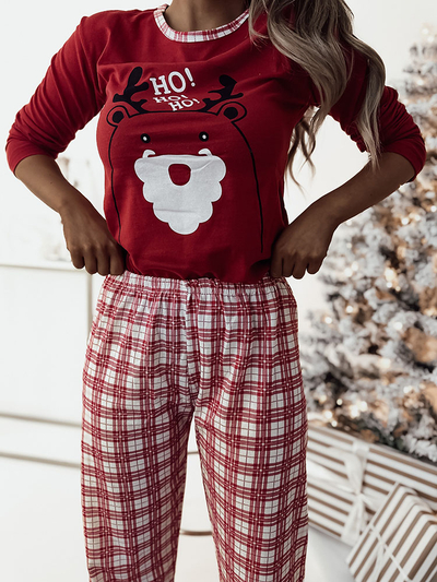 Royalfashion Roter Weihnachtspyjama für Damen