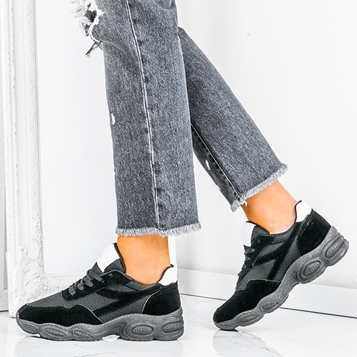 Чорне спортивне взуття на високій підошві Faith - Взуття