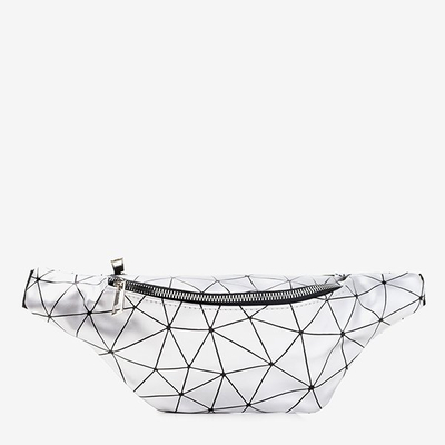 Silberne Nierentasche mit geometrischem Muster - Taschen