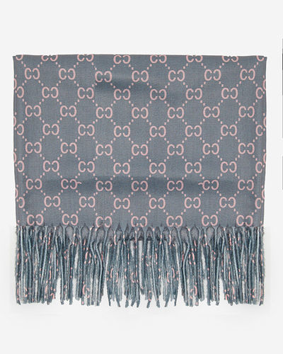 Grau gemusterter Damenschal - Accessoires