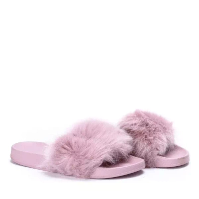 OUTLET Lila Hausschuhe mit Fell Millie- Footwear