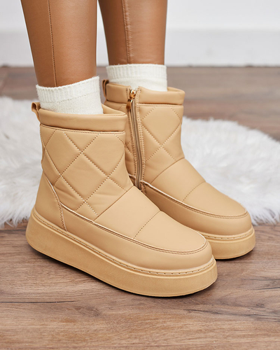 Royalfashion Hellbraune Damenstiefel a'la Schneestiefel Kacecica