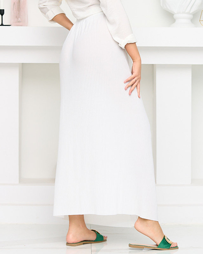 Weißer Midi-Faltenrock für Damen mit Knöpfen - Footwear