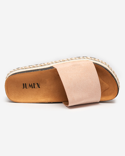 Öko-Wildleder-Sandalen für Damen in Pink Kiccori- Footwear