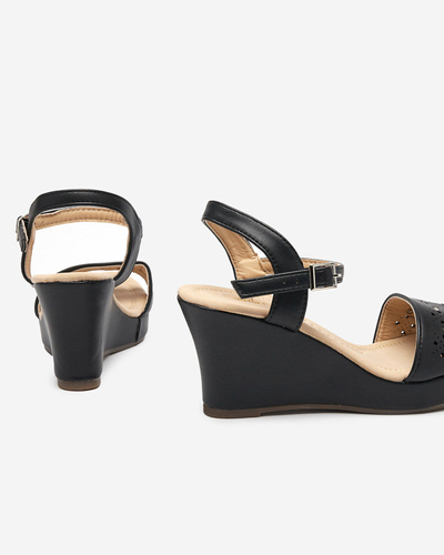 OUTLET Schwarze Keilsandalen für Damen Bellomia - Schuhe