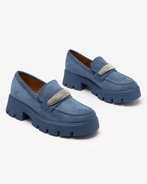 Жіночі мокасини з екозамші Royalfashion синього кольору Qometa