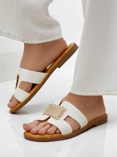 Royalfashion Damen-Slides mit Dekoration Crattes