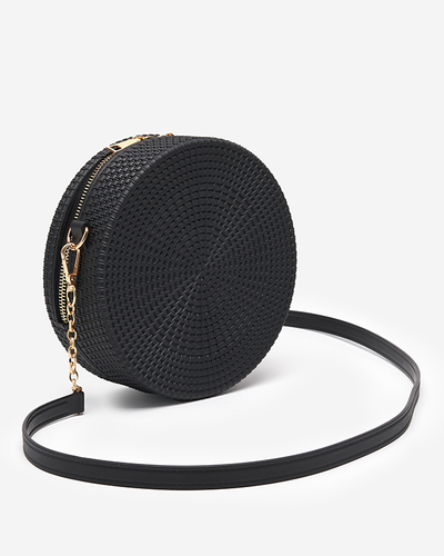 Schwarze Damenhandtasche mit Prägung - Accessoires