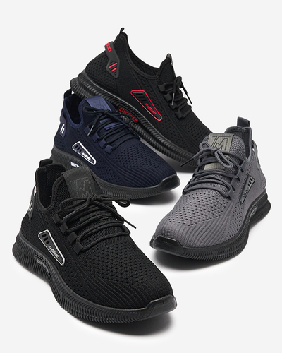 Schwarze Schnürsneaker für Herren mit roten Einsätzen von Rijakis - Footwear