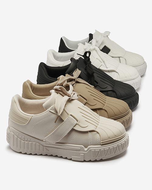 Чорно-білі жіночі спортивні кросівки з гумовими вставками Inika - Взуття