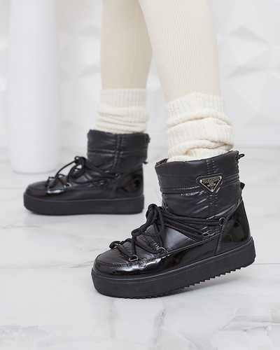 Royalfashion Schwarzer Damen-Schlupfstiefel Galebda