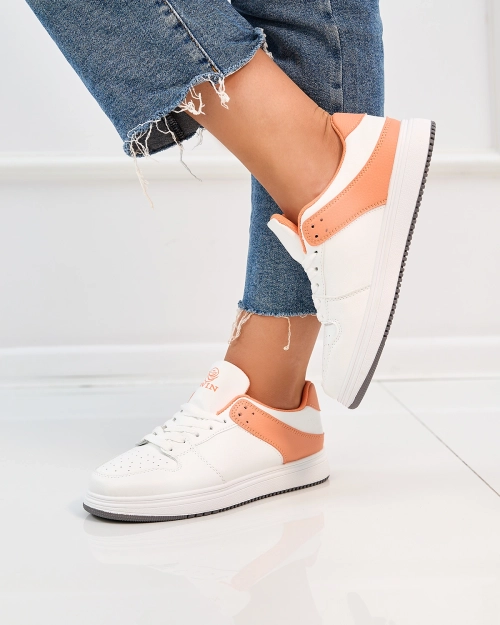 Royalfashion Біло-помаранчеві жіночі спортивні кросівки Elevace
