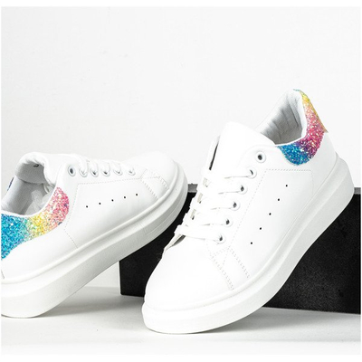 White sport sneakers with glitter inset Tricky - Footwear