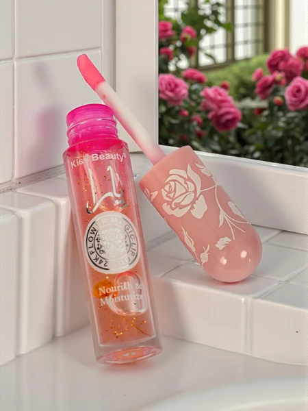 Farbverändernder Lipgloss mit Glitzer