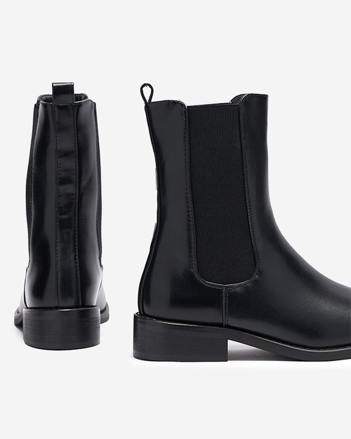 Чоботи жіночі з квадратним носком чорного кольору Sudis- Взуття