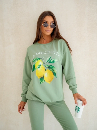 Royalfashion Baumwolle Damen-Set mit einem Zitronen-Sweatshirt und Leggings