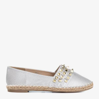 Silberne Damen-Espadrilles mit Anchu-Nieten - Schuhe 1