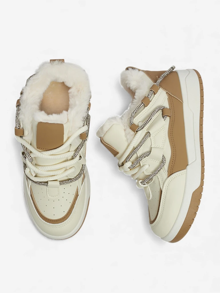 Sneakers Damen Aurora Beige Leder Bequem für den Alltag