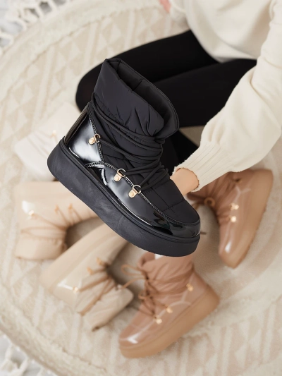 Royalfashion Damen Schlupf-Schneestiefel in schwarz Dabenda