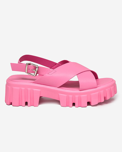 Neonpinke Damensandale auf massiver Otida-Sohle - Footwear
