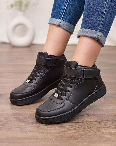 Royalfashion Sportliche Damen-Sneaker in Schwarz Futtes