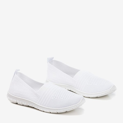 Weiße bunte Slip-On-Sneakers für Damen - Schuhe 1