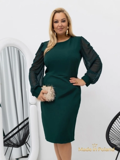 Elegantes Damen Mini-Kleid mit Netzärmeln Evilla