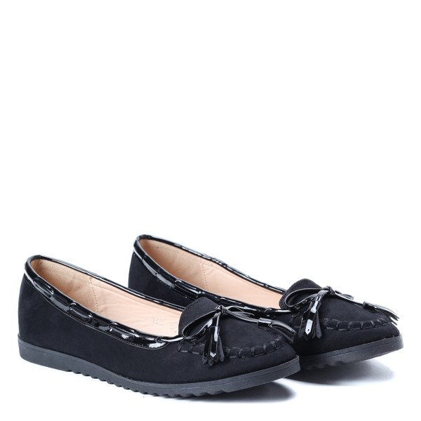 Schwarze Slipper mit Ariadna-Schleife - Schuhe